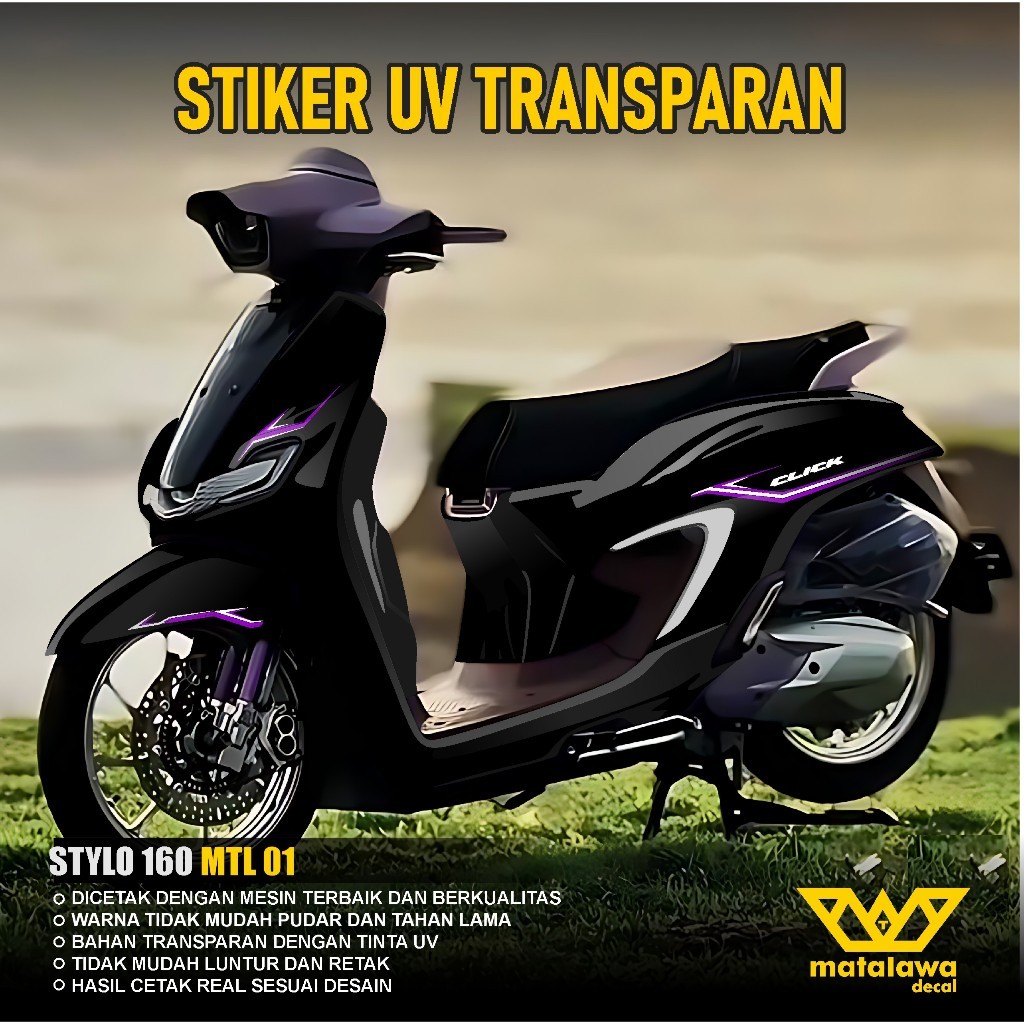 Jual STIKER Premium COD Sticker Uv Transparan Honda Stylo 160 Striping ...
