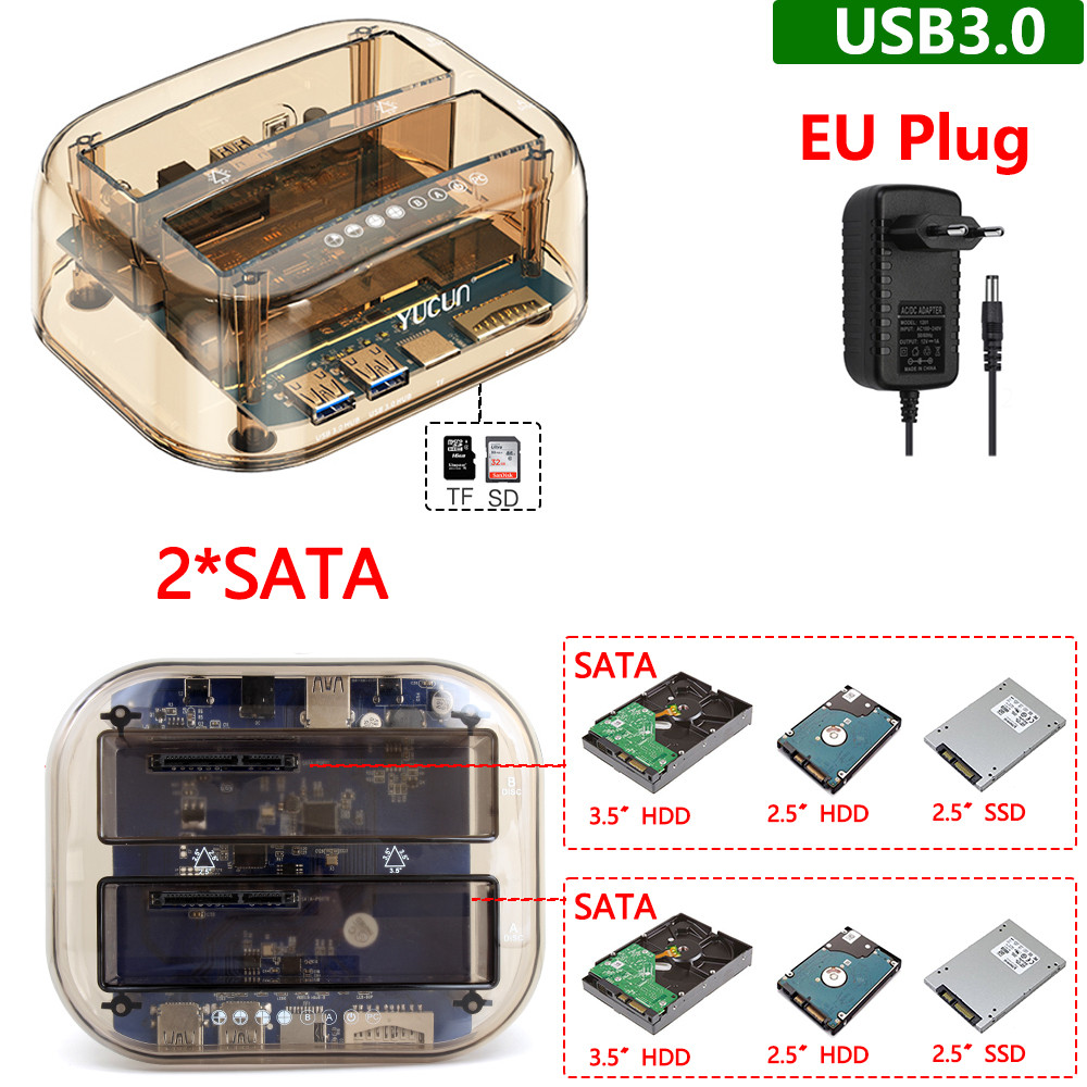 SATA IDE HDD USB Docking Station For Inch Adapter SSD Solid  State With Card Reader USB Hub Hdd External Hard Drive