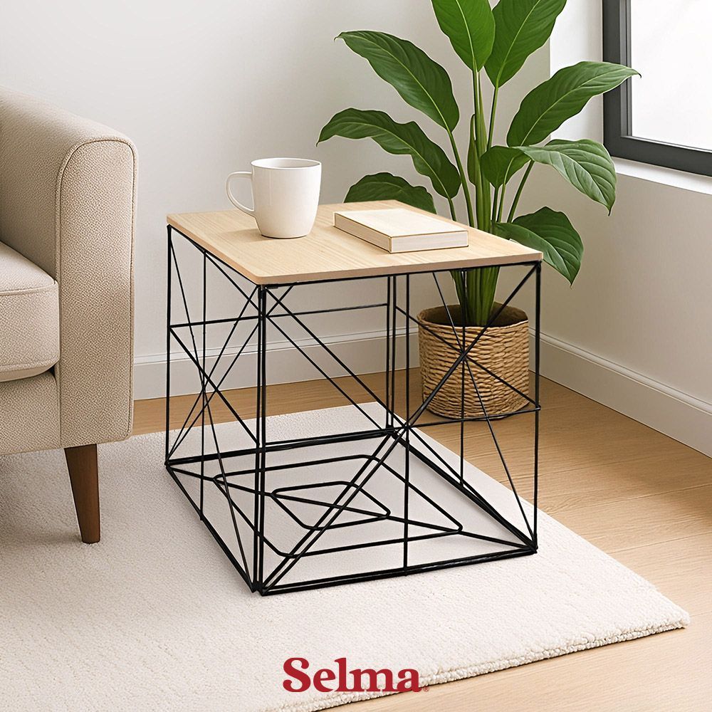 Selma Hito Meja Tamu Dengan Penyimpanan - Hitam Coffee Table Meja Ruang Tamu Meja Sofa Meja Minimalis