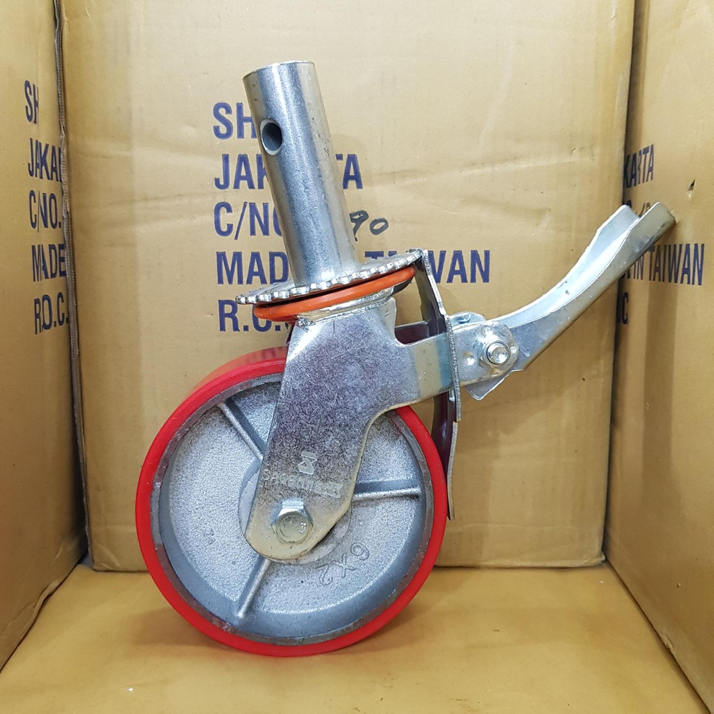 Jual Roda Scaffolding PU Besi Cor Heavy Duty CASTER / Roda Scaffolding ...