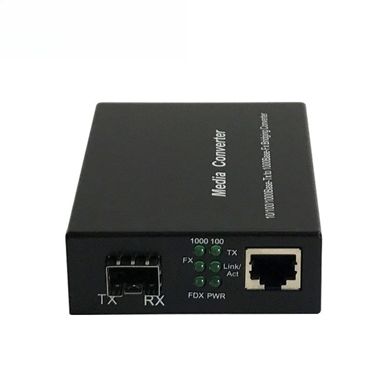 Jual 10/100/1000M Fiber Optical Media Converter 1 Port Sfp To 1 Rj45 ...