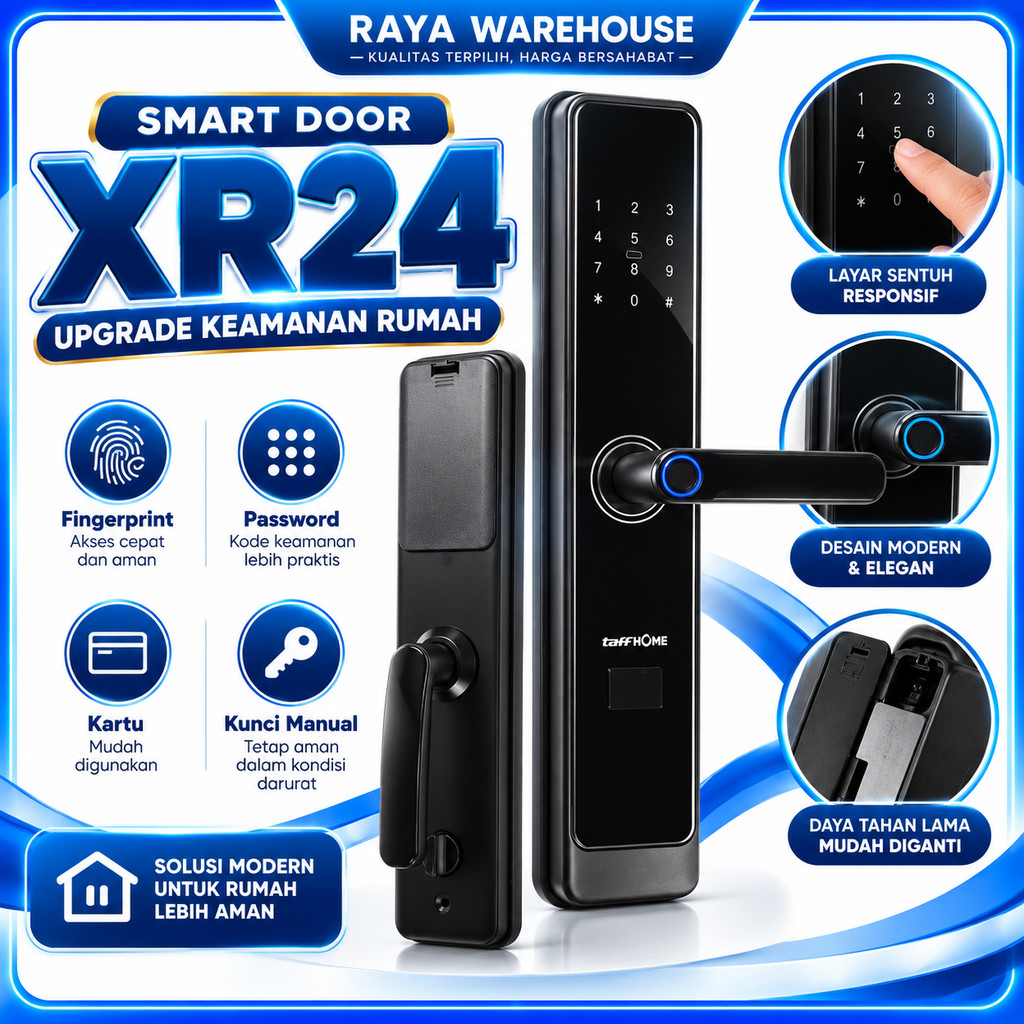 Jual Smart Door Lock Digital Sidik Jari Password Kartu RFID Alarm Rumah ...