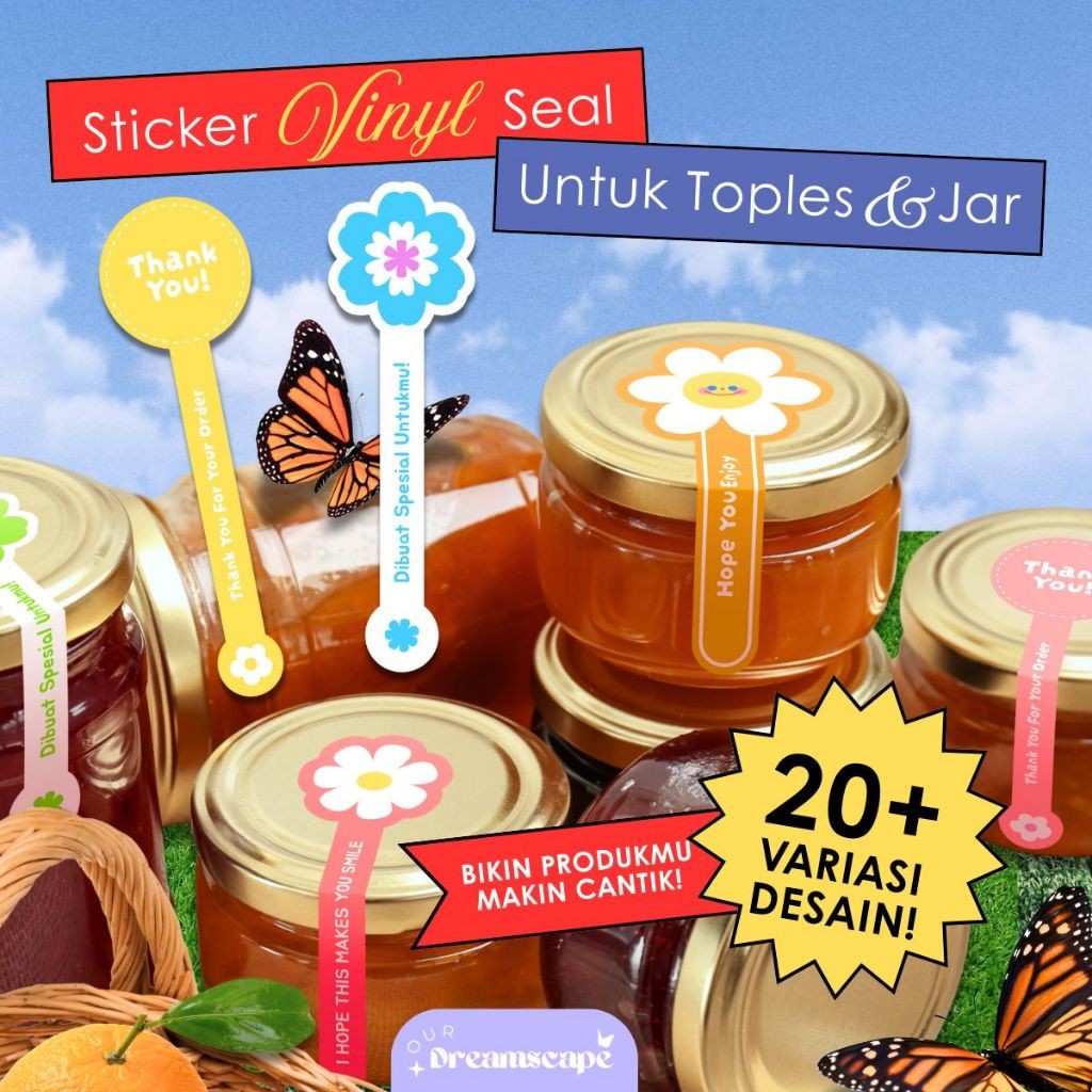 Jual Stiker Segel Botol Jar | Sticker Seal Toples Kue Kering 1 Lembar ...