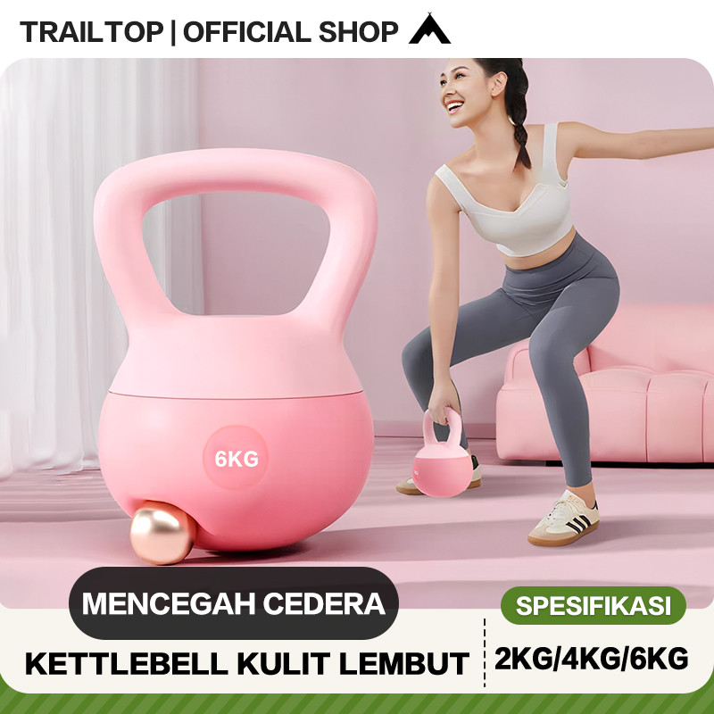 TrailTop Kettlebell Premium Barbel 2kg 4kg 6KG Anti Slip  Alat Gym Olahraga Di Rumah