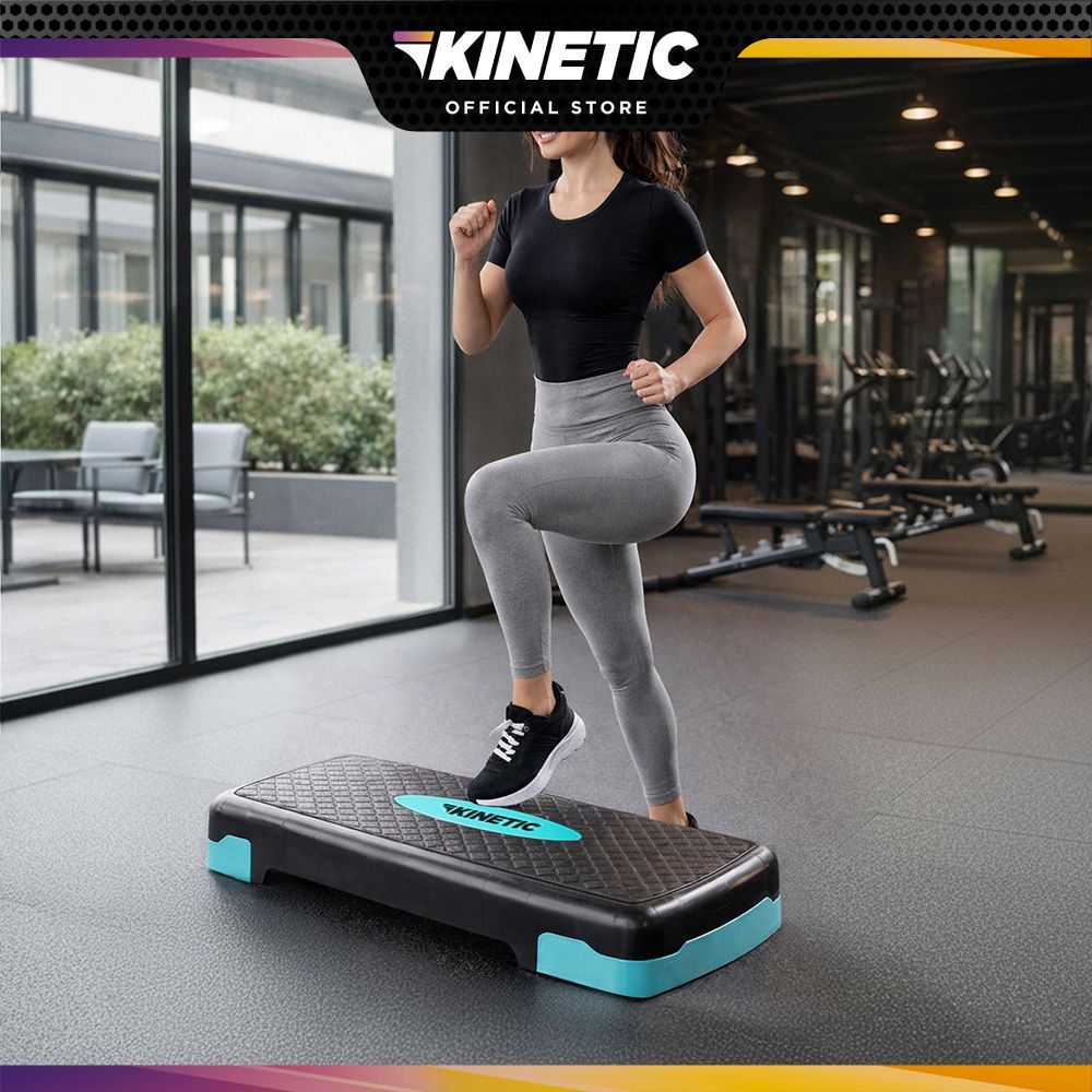 Kinetic Aerobic Stepper - Hitam/Biru Pijakan Kardio Fitness Aerobik Rumah
