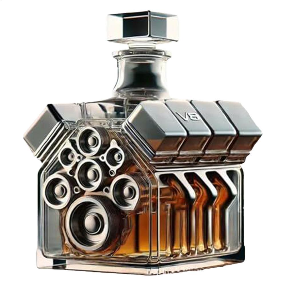 V8 Engine Shape Whisky Decanter - Spirit Tanker Motor Design For Bourbon, Brandy, Tequila, Gift Idea