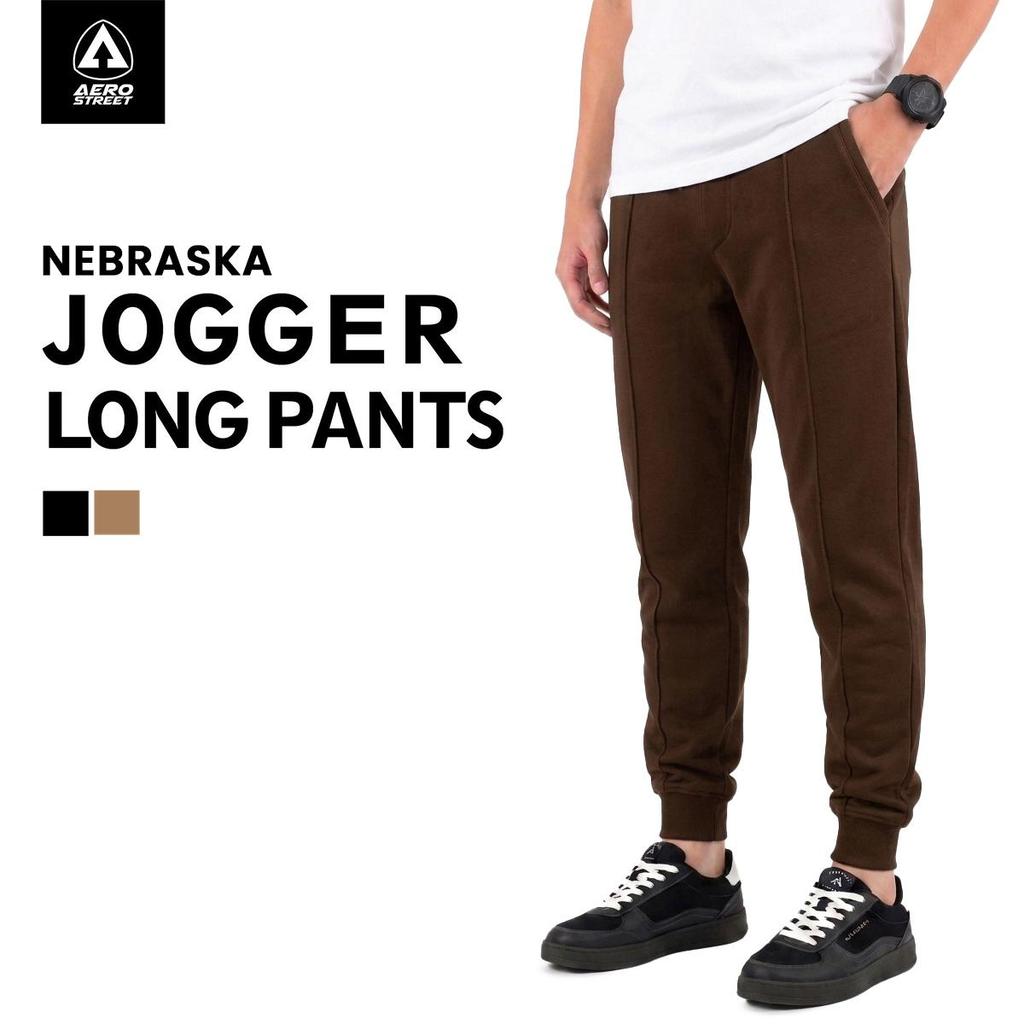 Aerostreet Stryde Jogger Long Pants Coffee Pria Celana Panjang Sweatpants Slim Fit Sporty Casual Premium Nyaman