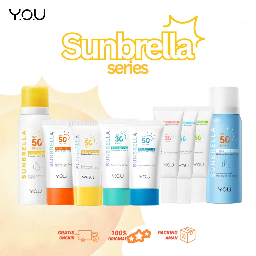 Jual YOU Sunbrella Sunscreen SERIES | Triple UV Elixir Sunscreen SPF50 ...