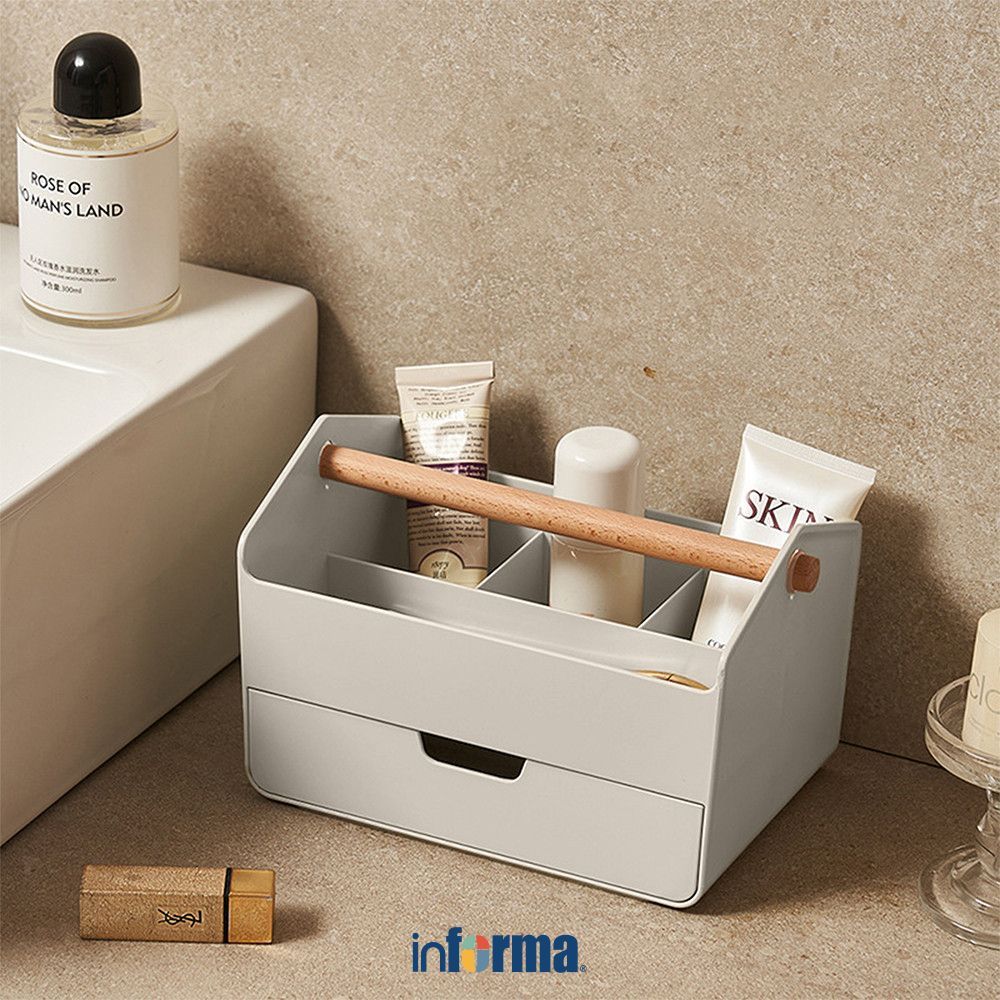 Jual Informa 23x14.5 cm Rhea Organizer Meja Dengan 1 Laci - Krem Beige ...