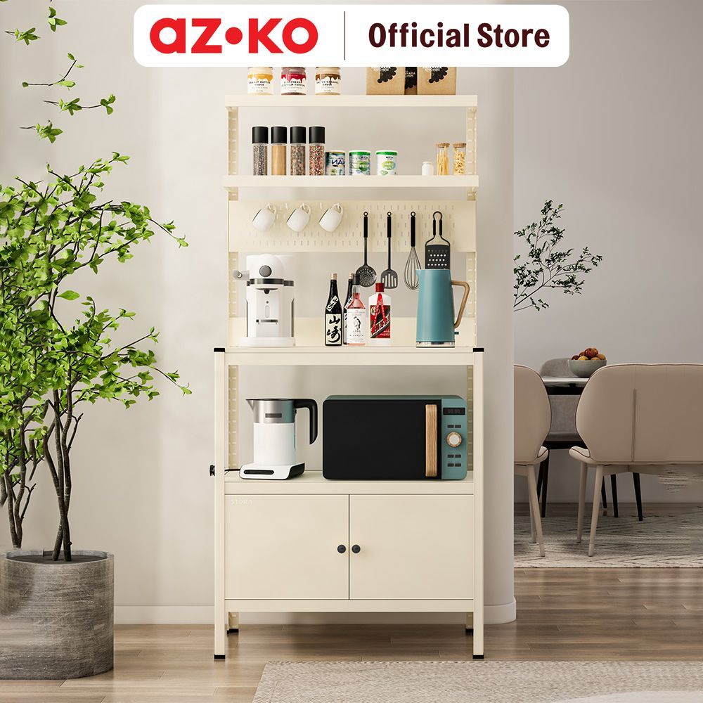 AZKO Stora Spacio Kabinet Dapur - Krem Lemari Dapur Kabinet Pantry Rak Kitchen Set Storage Masak