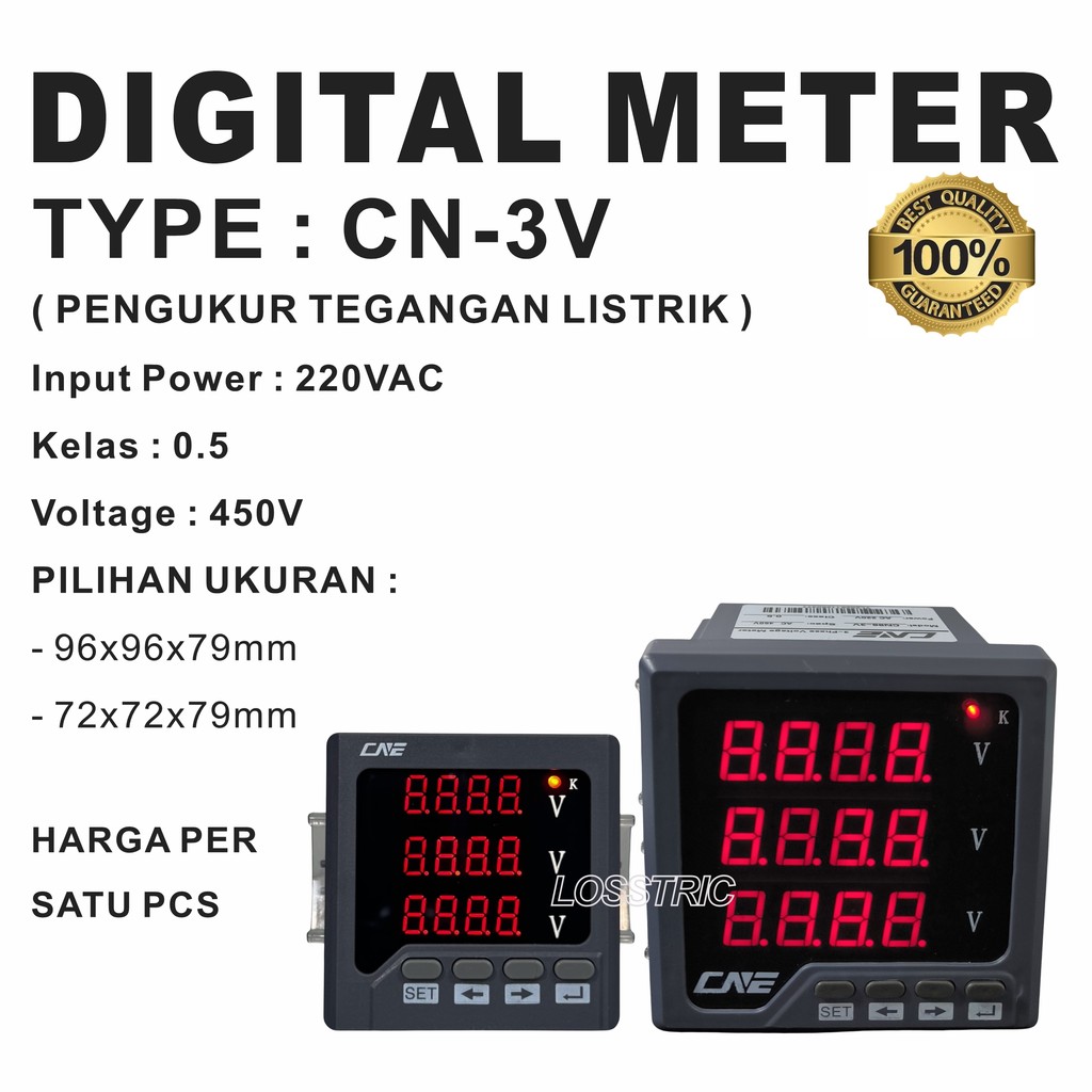 Jual Volt Meter Digital 3 Phase Voltage Meter Power Meter Ukuran ...