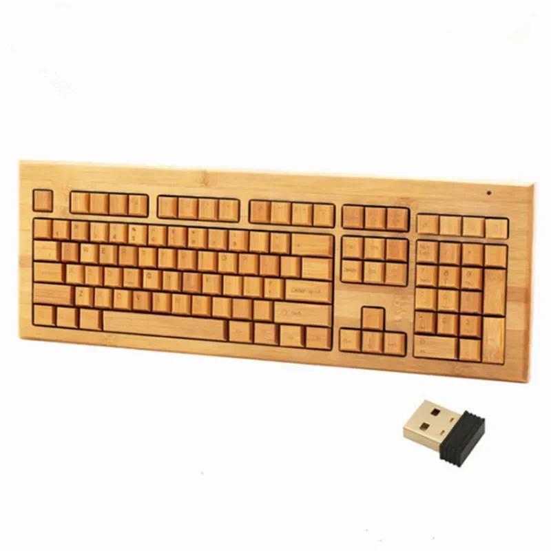 Jual Best selling Wooden keyboard and mouse,Wired Bamboo Keyboard and ...