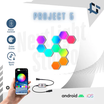 Nextlight Led Gaming Hexagone Room Lampu Kamar Gaming Hexagonal Rgb