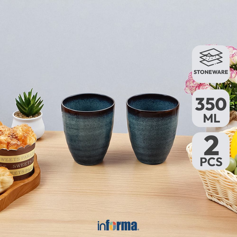 Jual Informa Appetite 350 ml Mick Set 2 Pcs Mug Glaze - Biru Gelas ...