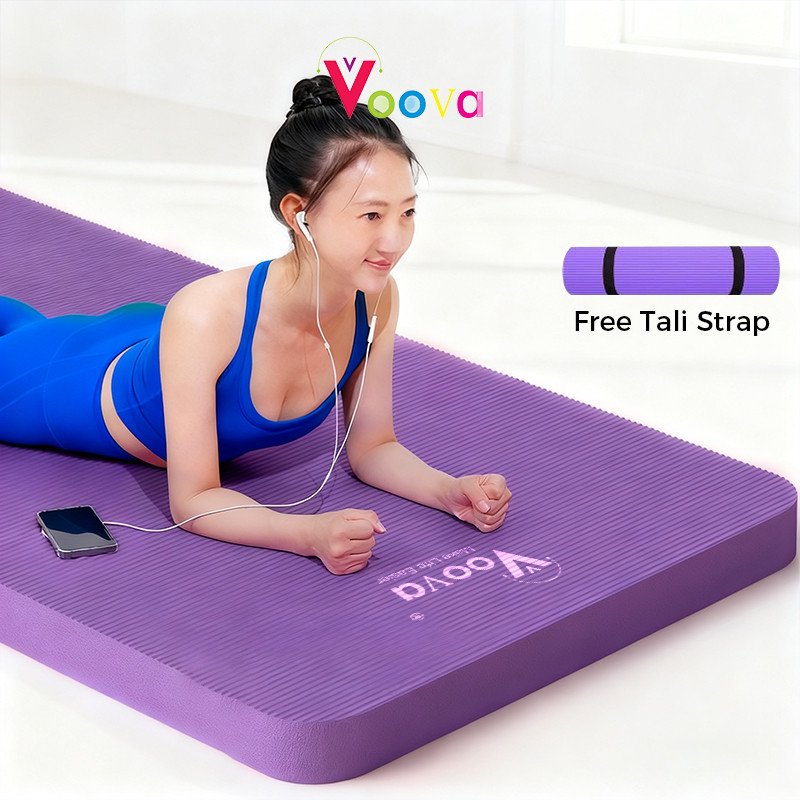 VOOVA Yoga Mat NBR/ Matras Yoga Anti Slip/ Matras Yoga Anti Slip/ Karpet Olahraga Tebal 8/10mm/ Gym Mat