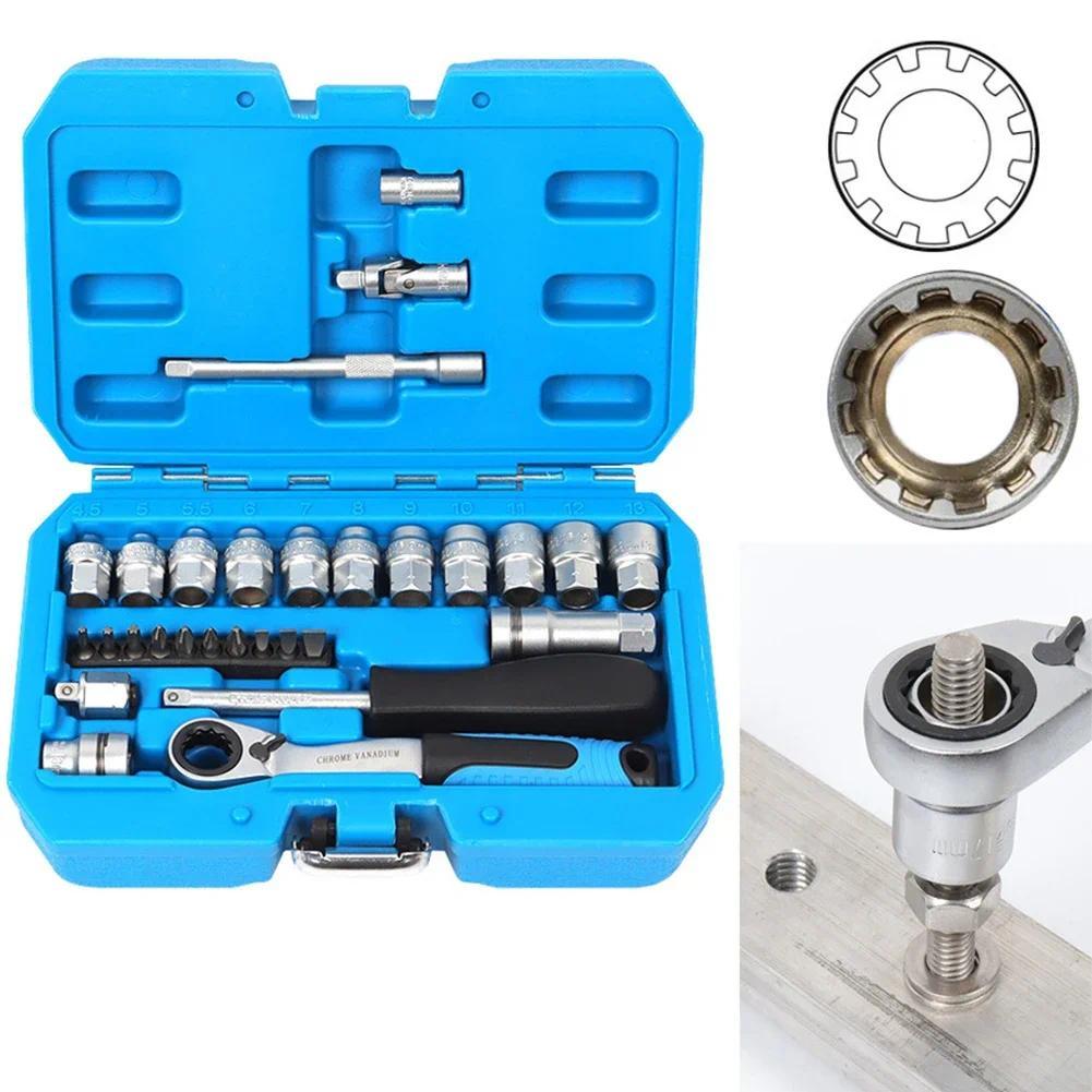 Jual 29PCS Core Ratchet Socket Torque Wrench Kit Car Auto Repair Tool ...