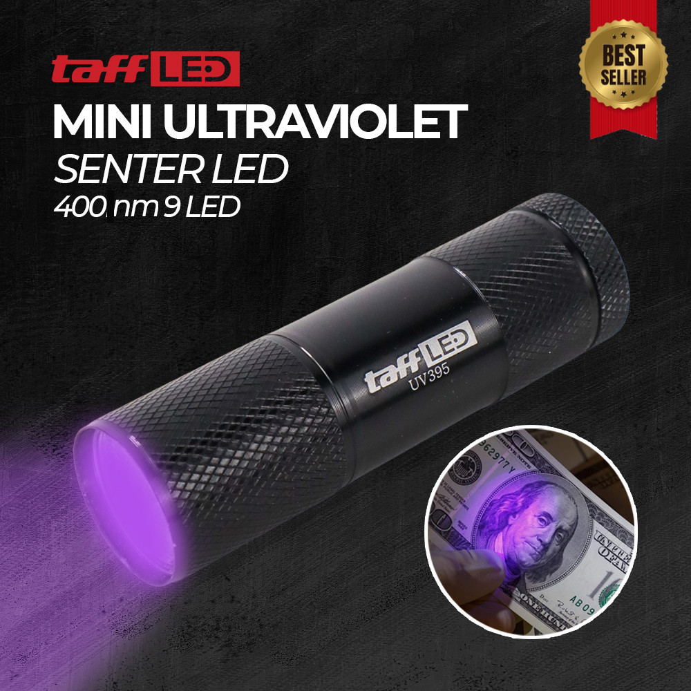 Jual TaffLED Senter LED Mini Ultraviolet UV 400nm 9 LED - UV-395 - CV ...