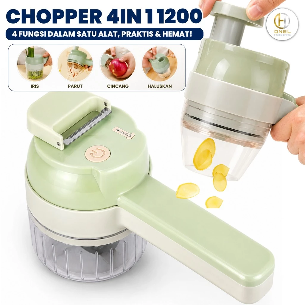 Newest Version Food Chopper 4 IN 1 Portable Mixer Blender Pemotong Sayuran Electric With Brush