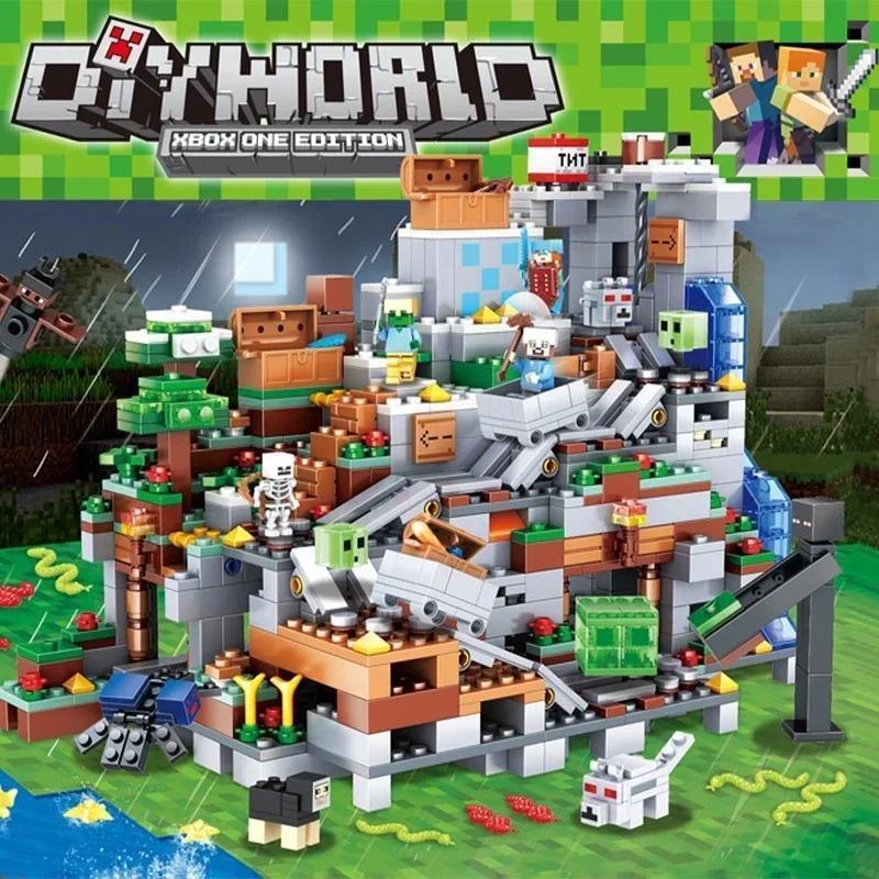 Jual The Cave Village Special Edition Building Blocks With Steve Action ...
