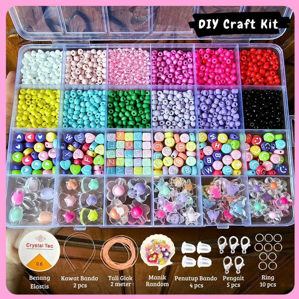 Jual DIY Craft Kit - DIY Craft Kit Gelang Manik Manik Aesthetic - Manik ...