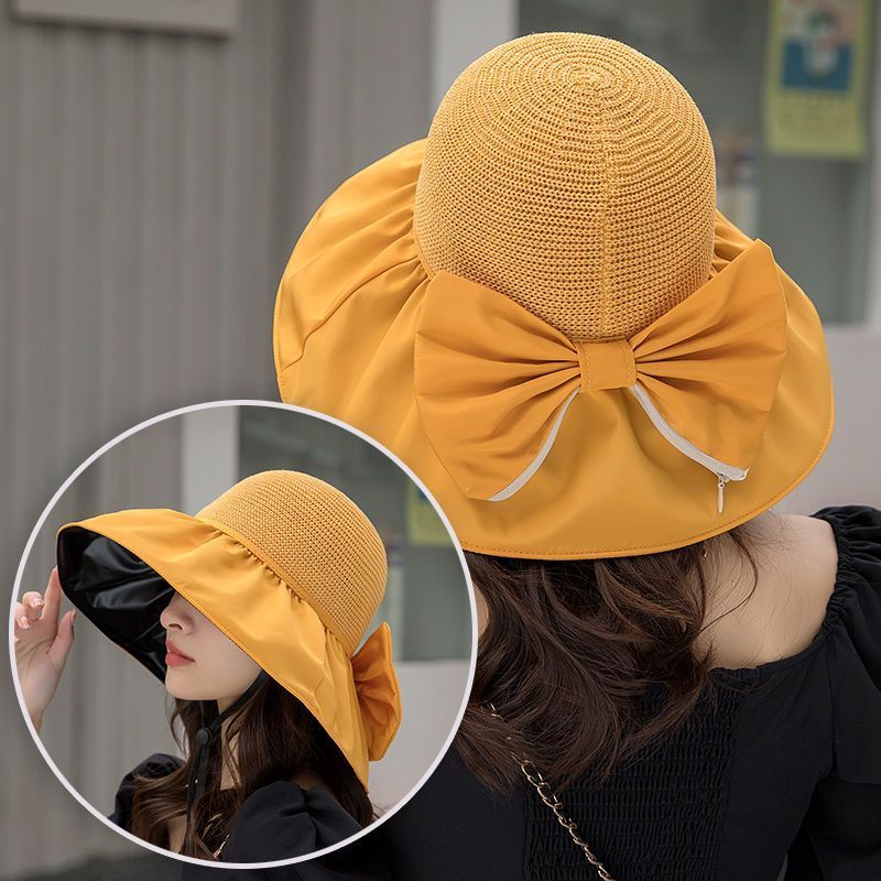 Jual Topi Pantai Wanita Anyaman Rumbai Pita Kuning Mustard | Shopee ...