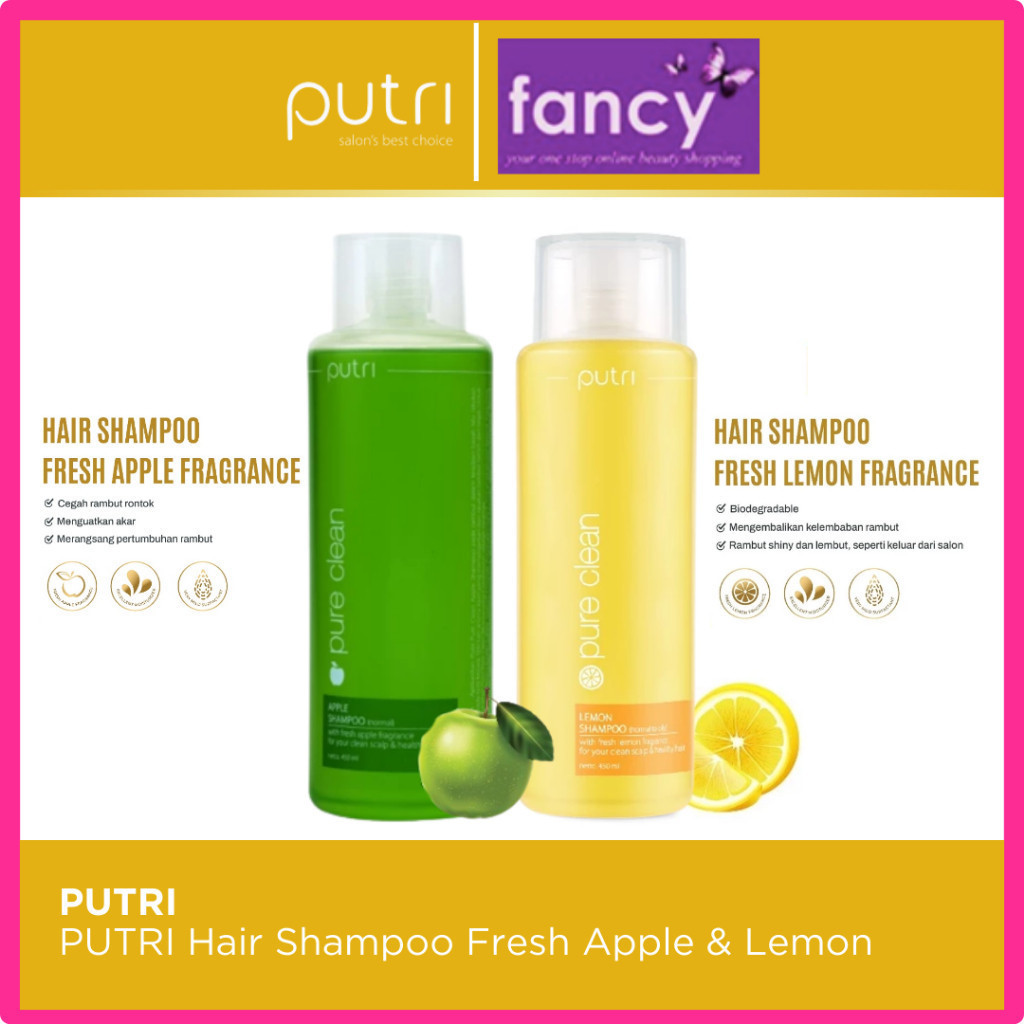 Putri Shampoo - (Normal) Fresh Apple Fragrance - (Normal to Oily) Fresh Lemon Fragrance - 450ml