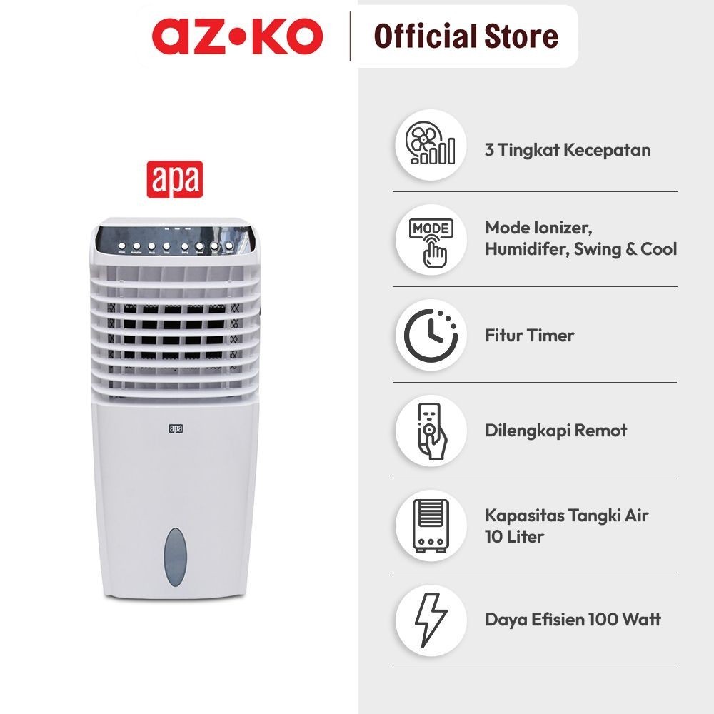 Jual AZKO Apa 10 ltr Air Cooler 1200cmh - Putih Ice Conditioner ...