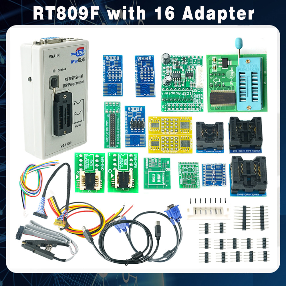 Jual Original RT809F Serial ISP Programmer +16 adapters +1.8v adapter ...