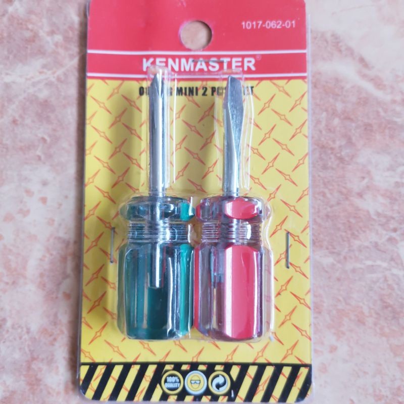 Jual obeng plus minus 2 pcs Kenmaster obeng mini obeng cebol kembang ...