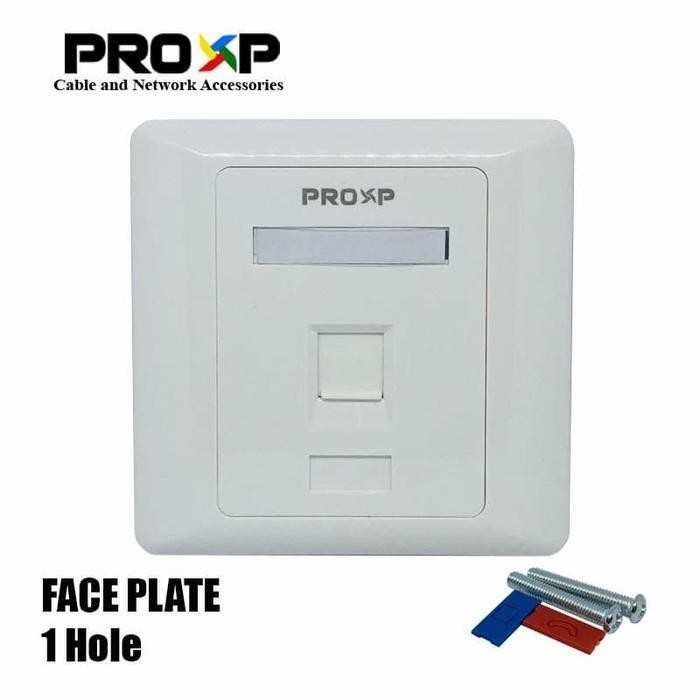 Jual PROXP Face Plate Socket Lan 1 Hole 2 Hole Modular JACK RJ45 Cat5e ...