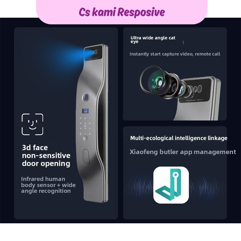 Jual MM 2025 NEW Wave-Streamlined Smart Lock with Fast Facial Scan, AI ...