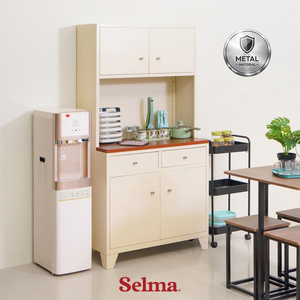 Selma Hector Kabinet Dapur Metal - Walnut Lemari Dapur Kabinet Pantry Rak Kitchen Set Storage Masak