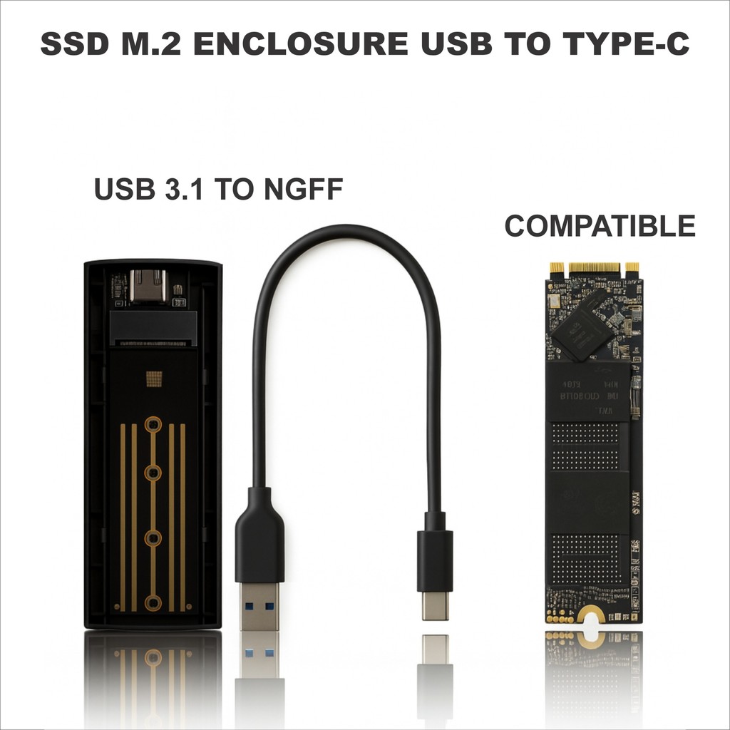 Jual TechTopia Casing SSD NVMe NGFF USB 3.1 Type-C Enclosure Eksternal ...