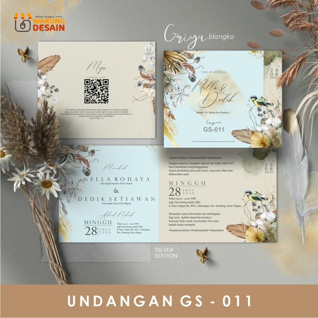 Jual Cetak Undangan Pernikahan Murah Kekinian | Undangan Simple Elegan ...