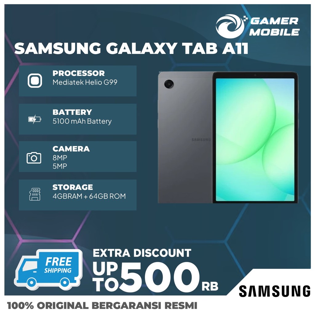 Jual Samsung Galaxy Tab A11 WiFi Only SM-X133 4GB 64GB Gray Garansi ...