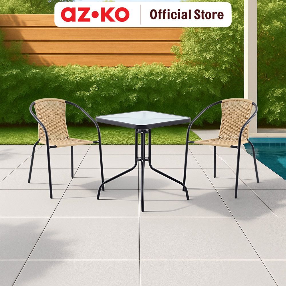 Jual AZKO Soleil Natura Kursi & Meja Teras Bistro Wicker Set 3 pcs ...