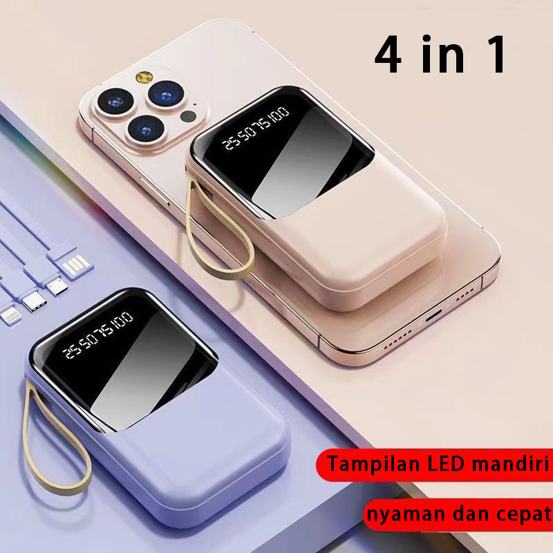 Powerbank 20000 Mah Led Mini Fast Charging Dengan LED Senter Power Bank Murah Dengan Kabel Gratis