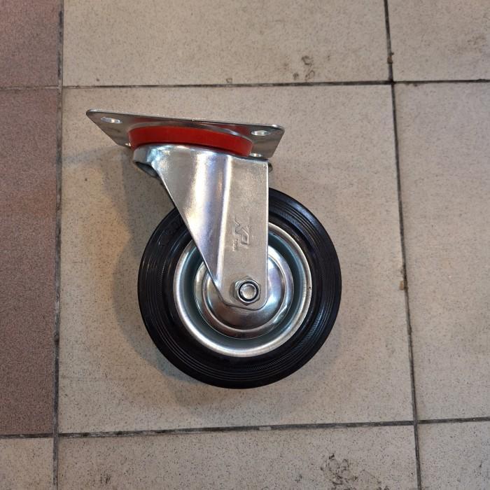 Jual Roda Caster Troli Karet Hitam 6 Inch Hidup/Putar | Shopee Indonesia