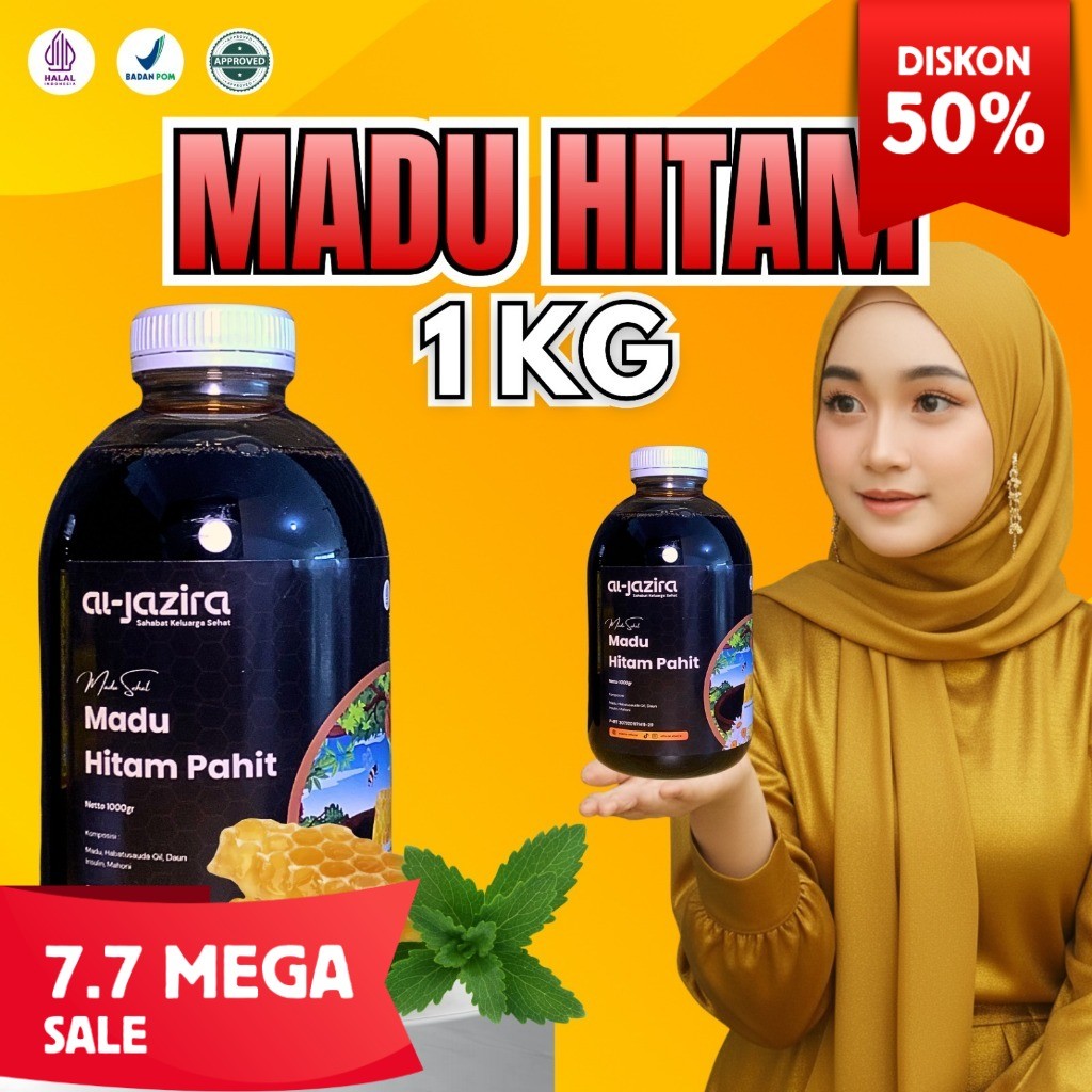 Madu Hitam Pahit 1KG - Murni Raw Asli Mengatasi Diabetes,Jantung,Kolestrol,Dan Darah Tinggi Asli BPOM