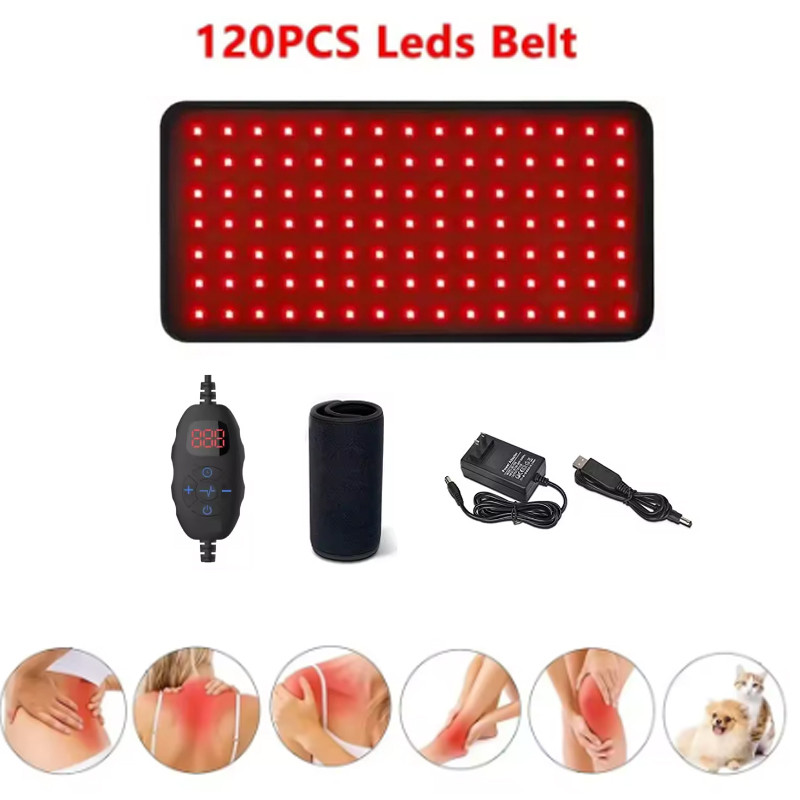 Jual NEW 120 LEDs Red Light Belt 660nm&850nm Infrared Light Therapy Pad ...