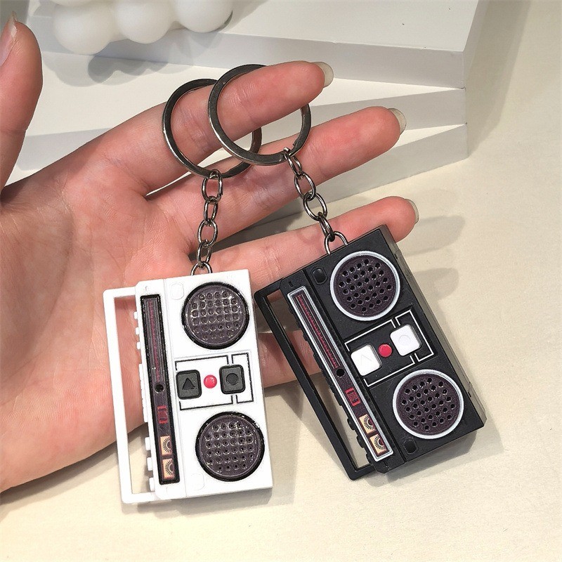 Jual Vintage Mini Radio Shape Keychain Music Recorder Classical Bag ...