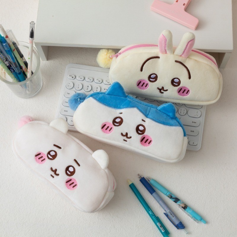 Trousse à Crayons Usagi Plush Grande Capacité - Étui Mignon Hachiware Personnage Anime Pour Étudiants