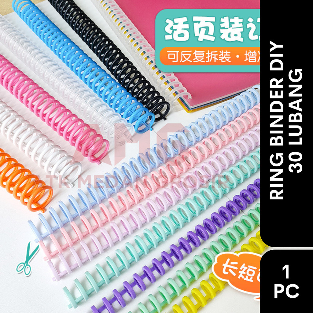 Jual RING BINDER DIY SPIRAL 30 LUBANG | LOOSE LEAF BINDER RING A4 A6 B5 ...