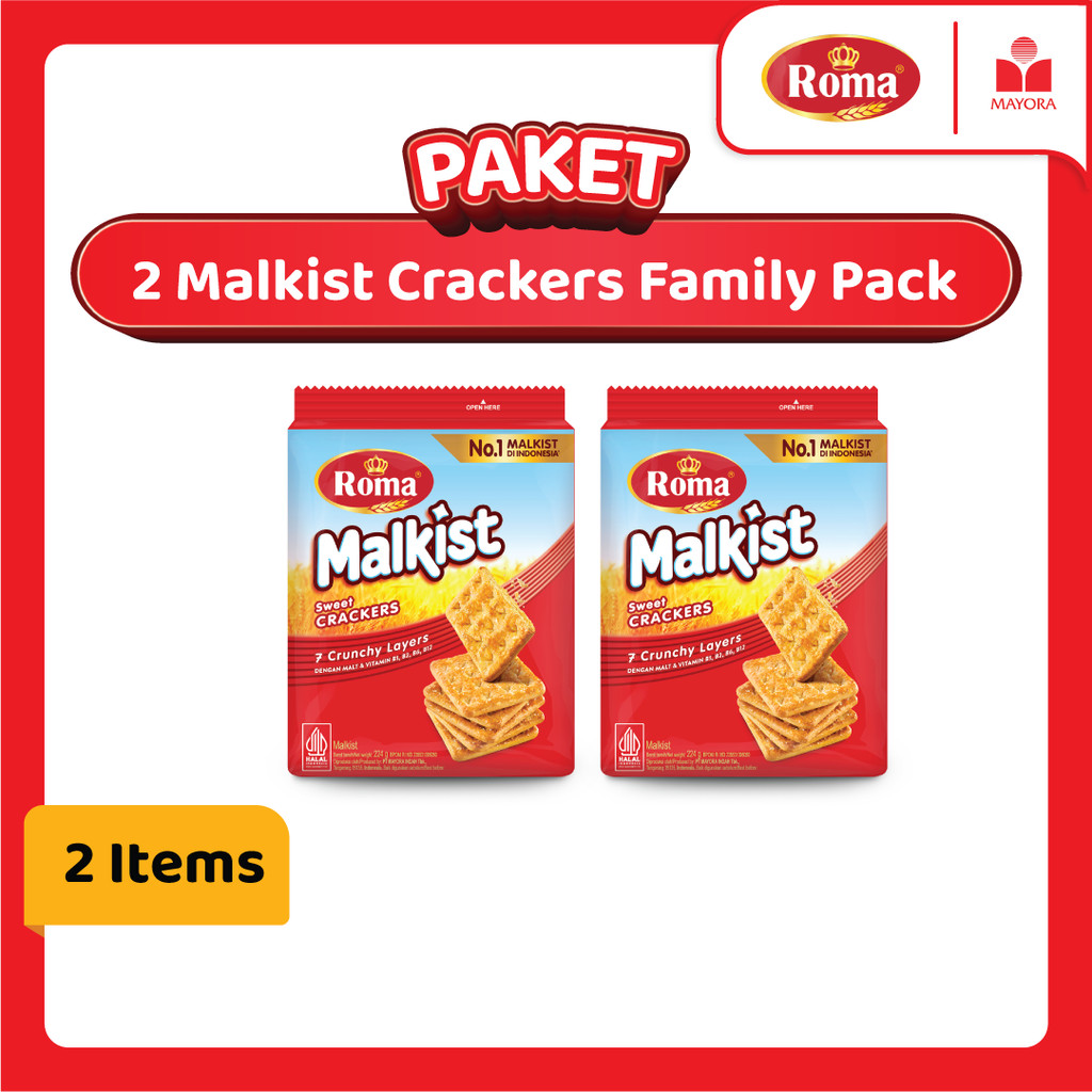 Jual Paket 2 Roma Malkist Crackers Family Pack | Shopee Indonesia