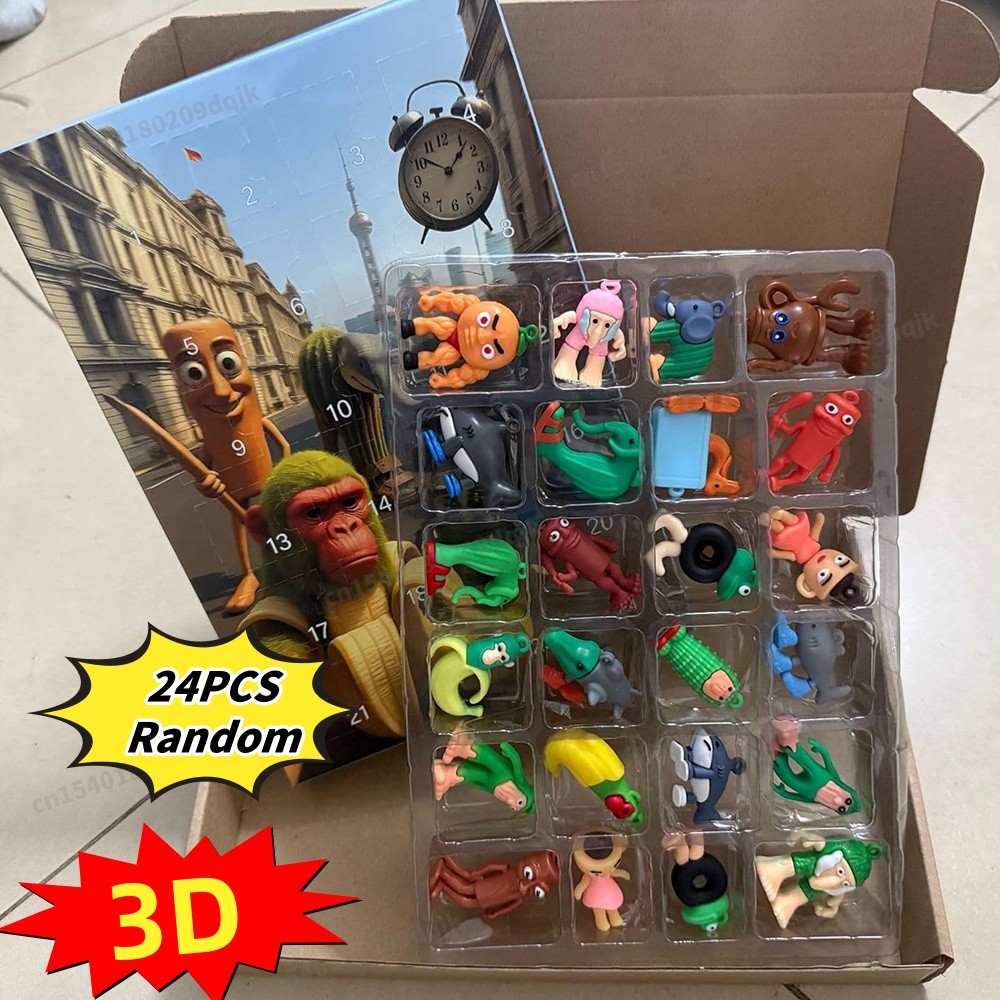 Lot De 24 Figurines Brainrot Animaux – Tung Tung Sahur Figure Q Ver. – 8,9 à 10,2 Cm, Déco Et Cadeau