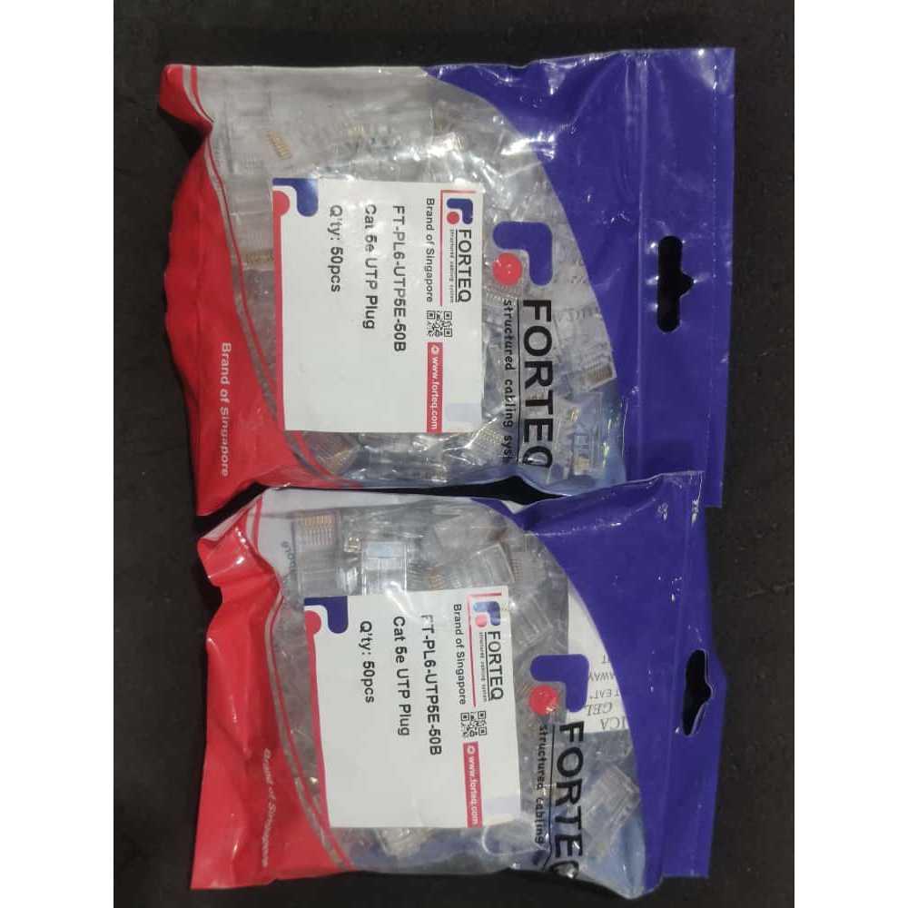 Jual FORTEQ Konektor Rj45 Cat 5e UTP Forteq Connector Cat5e isi 50pcs ...
