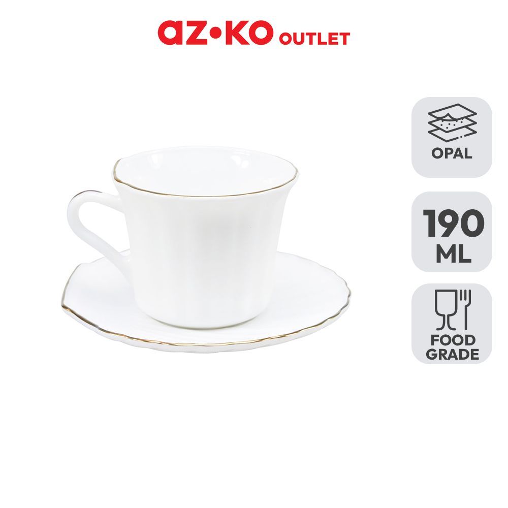 Jual AZKO Outlet Delicia Cangkir Kopi Opal Dengan Saucer Shell 190 ml ...
