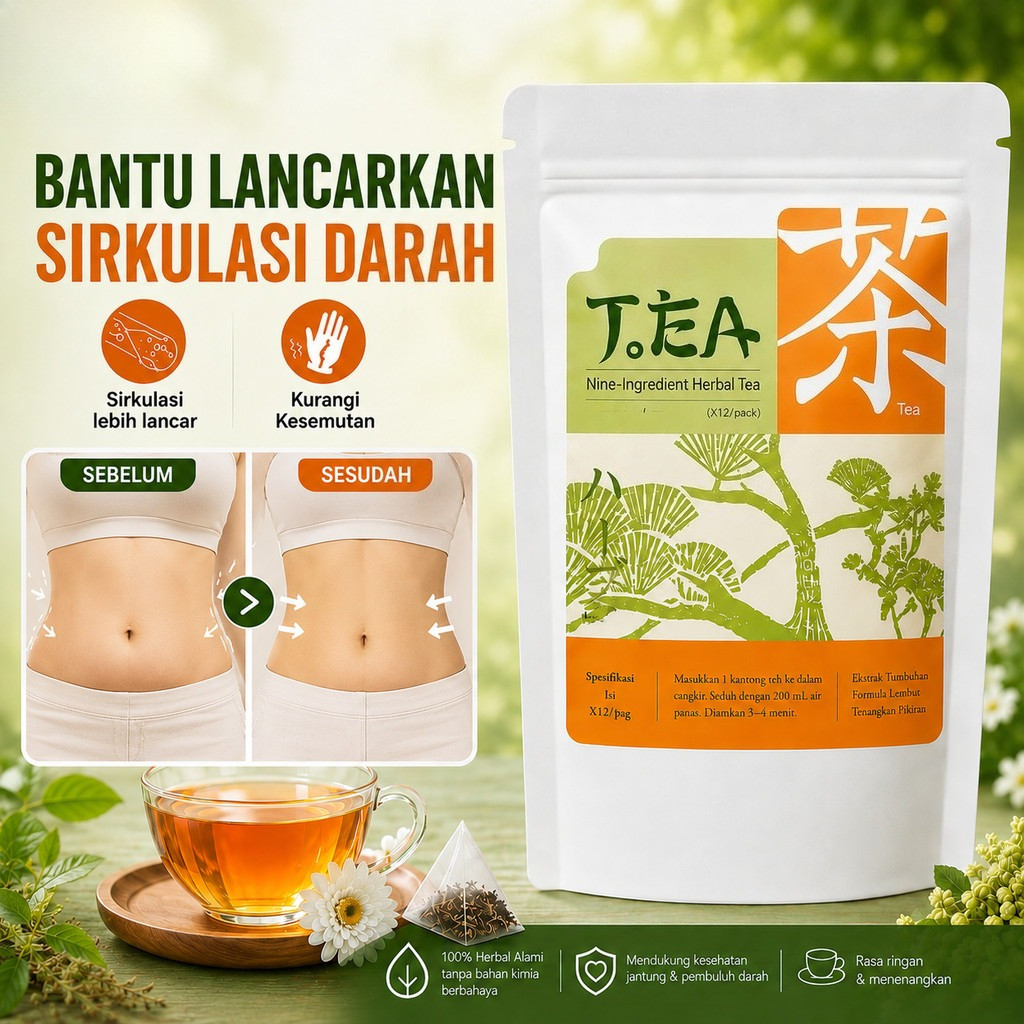 Teh bunga herbal untuk meredakan nyeri pinggang dan pinggul serta mati rasa pada tangan dan kaki yang disebabkan oleh penyumbatan pembuluh darah, Teh Diet Harian, lancarkan pembuluh darah