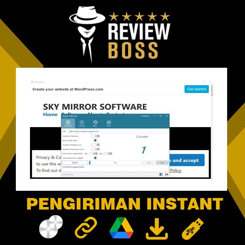 Jual APLIKASI BOT MENINGKATKAN PENGUNJUNG WEBSITE AUTO TRAFFIC