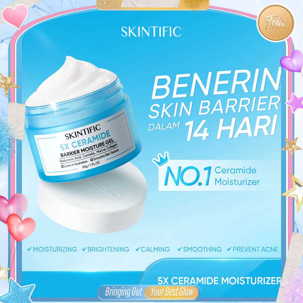 * FELIZ * SKINTIFIC 5X Ceramide Barrier Repair Moisturizer Gel (30gr/50gr/100gr)